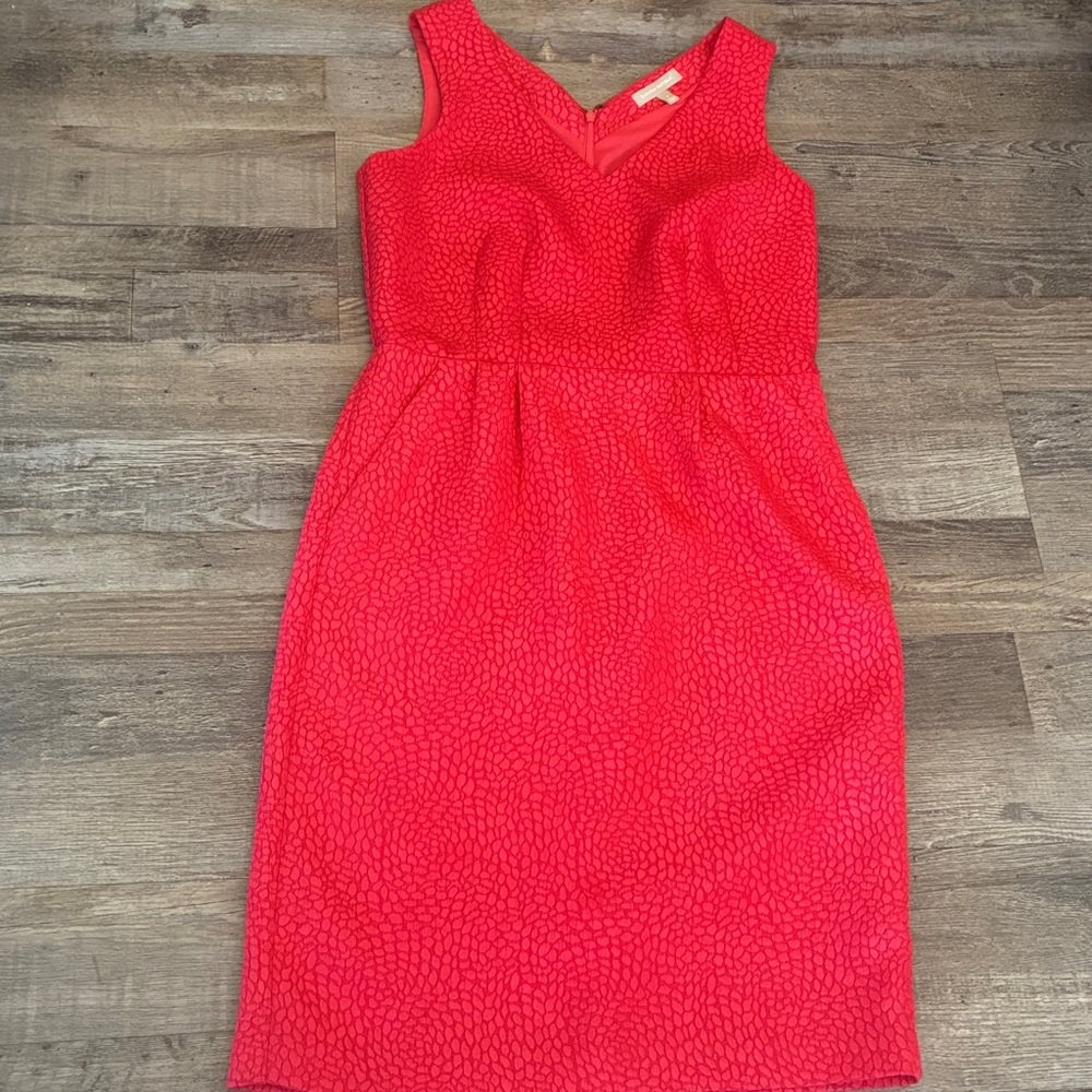 Banana Republic Pebble Side Pockets Coral V Neck Midi Dress New Without Tags 8